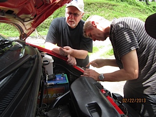 Dr Mark and John with vehicle